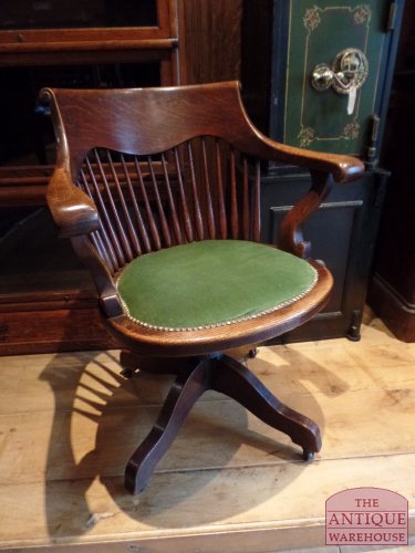 antieke eiken bureaustoel, VERKOCHT