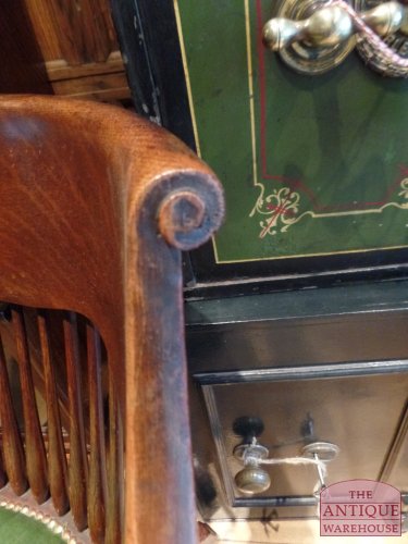 Antieke eiken bureaustoel 3