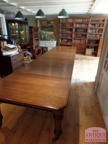 antieke eiken coulissen tafel, maximaal 20 personen, VERKOCHT