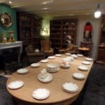 Antieke eiken coulissentafel 1