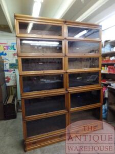 antieke eiken globe Wernicke stapelbare boekenkast