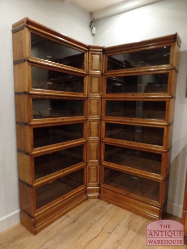 Antieke eiken hoek Globe Wernicke kast 3