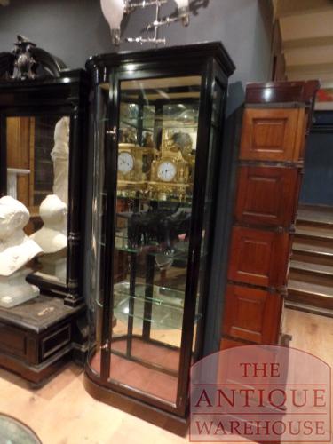 Antieke eiken mahoniehouten vitrine kasten 3