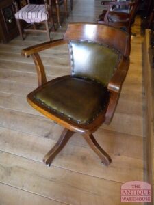 antieke eiken Schotse  bureaustoel, VERKOCHT