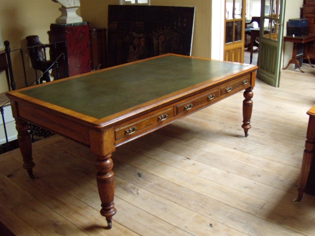 Antieke eiken schrijftafel, partners table 3