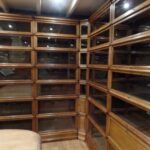 Antieke eiken stapelbare Globe Wernicke hoekbibliotheek 1