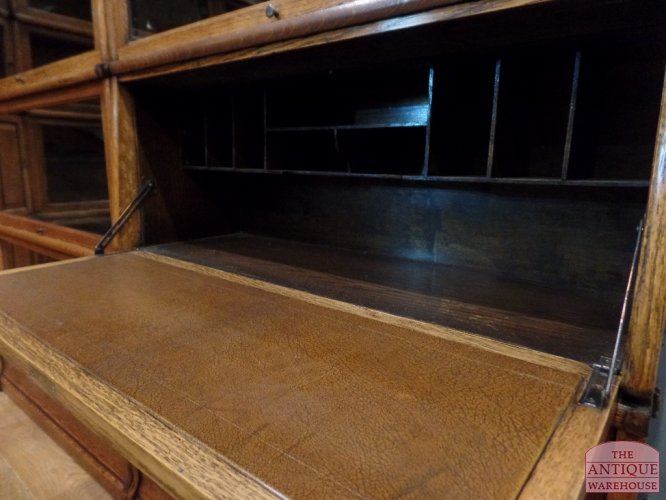 Antieke eiken stapelbare Globe Wernicke hoekbibliotheek 3