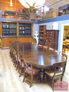 antieke eiken tafel "pull-out dining table" VERKOCHT