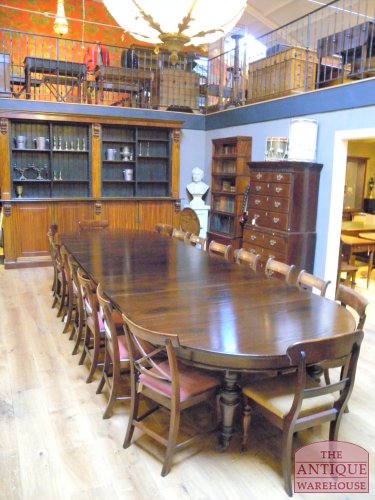 antieke eiken tafel "pull-out dining table" VERKOCHT