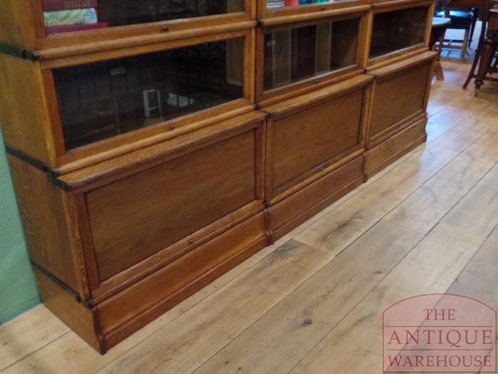 Antieke eikenhouten drievoudige Globe Wernicke boekenkast 3