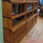 Antieke eikenhouten drievoudige Globe Wernicke boekenkast 4