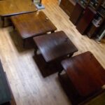 Antieke eikenhouten en mahoniehouten coulissentafels 4