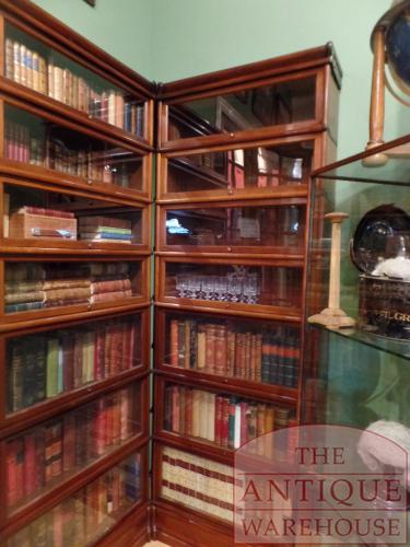 Antieke eikenhouten en mahoniehouten stapelbare Globe Wernicke boekenkast 2