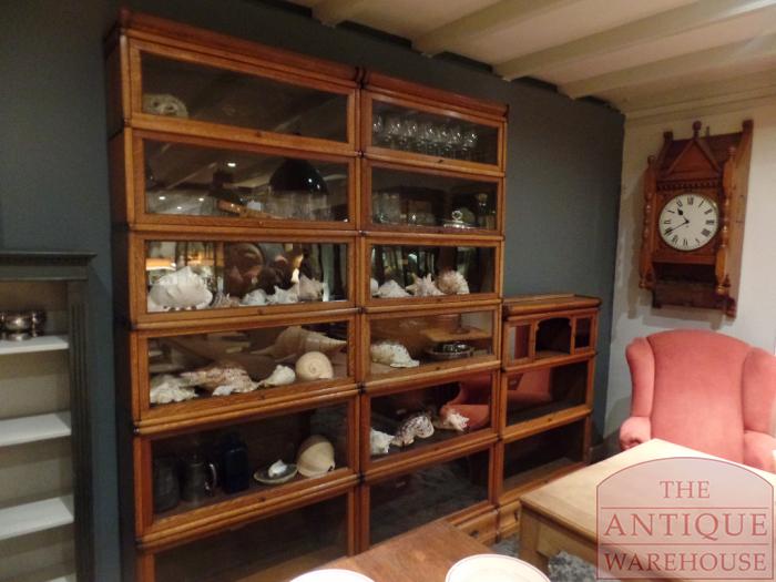 Antieke eikenhouten en mahoniehouten stapelbare Globe Wernicke boekenkast 3