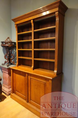 antieke eikenhouten Engelse boekenkast