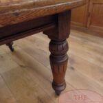 antieke eikenhouten Engelse ovale uitschuiftafel 4