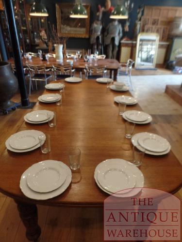 antieke eikenhouten Engelse ovale uitschuiftafel 5