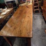 Antieke eikenhouten Franse eettafel 1