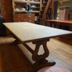 Antieke eikenhouten Franse kloostertafel 1