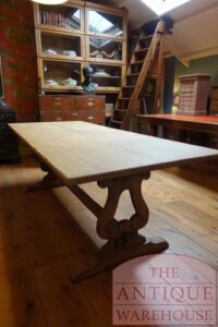 antieke eikenhouten Franse kloostertafel