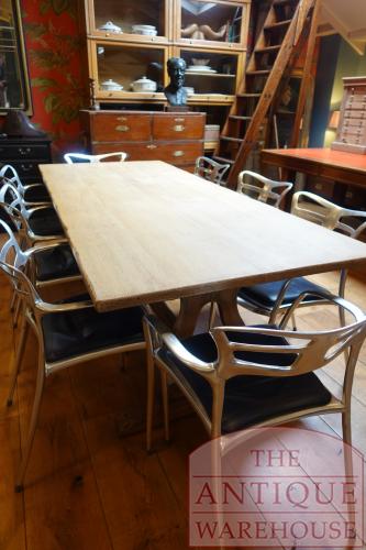 Antieke eikenhouten Franse kloostertafel 4