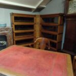 Antieke eikenhouten hoekopstelling van Globe Wernicke boekenkast systeem 2