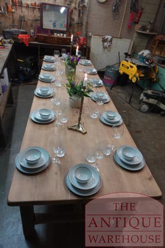 Antieke eikenhouten lange Franse eettafel 4