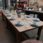 Antieke eikenhouten lange Franse eettafel 5