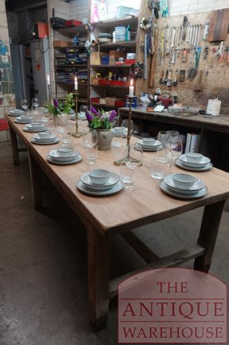 Antieke eikenhouten lange Franse eettafel 5