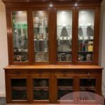 Antieke eikenhouten vitrinekast, boekenkast, winkelkast 1