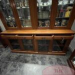 Antieke eikenhouten vitrinekast, boekenkast, winkelkast 3