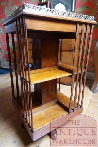 Antieke Engelse mahoniehouten boekenmolen 3