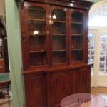 Antieke Engelse mahoniehouten breakfront boekenkast 1