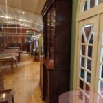 Antieke Engelse mahoniehouten breakfront boekenkast 2