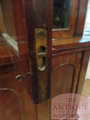 Antieke Engelse mahoniehouten breakfront boekenkast 4