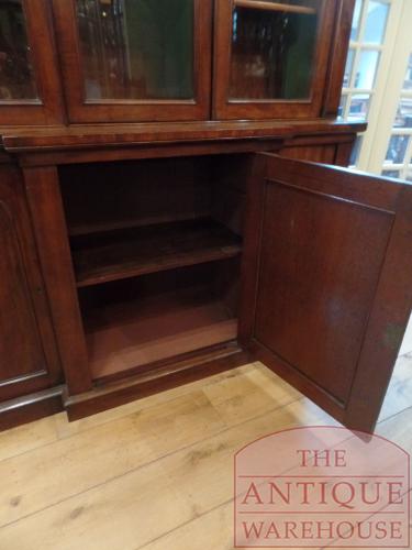 Antieke Engelse mahoniehouten breakfront boekenkast 5
