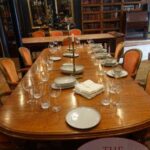 antieke Engelse mahoniehouten coulissentafel 1