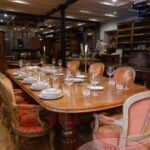 antieke Engelse mahoniehouten coulissentafel 4