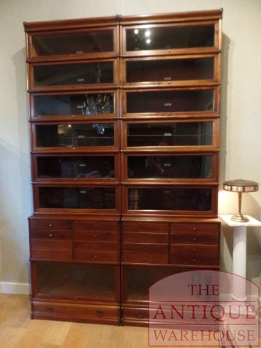 antieke Engelse mahoniehouten Globe Wernicke