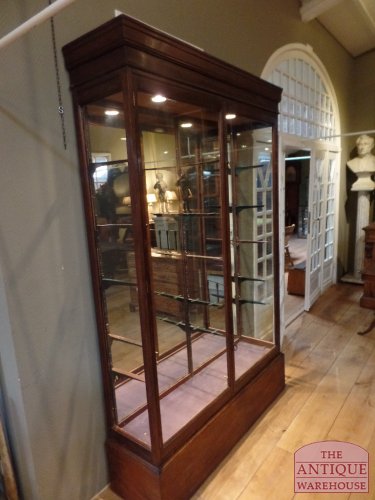 antieke Engelse mahoniehouten stofdichte vitrinekast 2