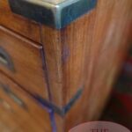 Antieke Engelse mahoniehouten military ladenkast met secretaire 3