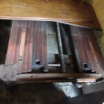 antieke Engelse ongerestaureerde coulissen tafel 1