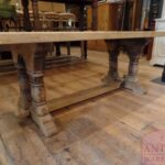 Antieke Franse eikenhouten klooster tafel 1