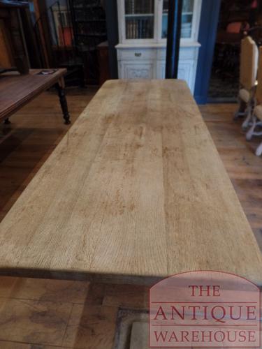 Antieke Franse eikenhouten klooster tafel 2