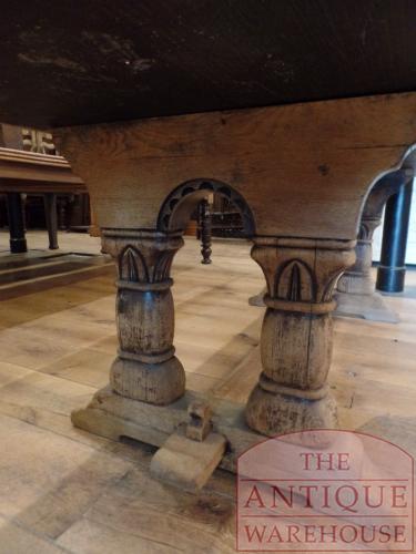 Antieke Franse eikenhouten klooster tafel 3