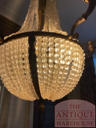 Antieke Franse kroonluchter met kaarsen 3
