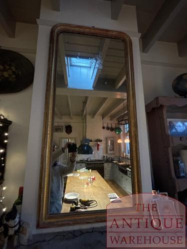 antieke Franse Louis Philippe spiegel 81 cm bij 168 cm