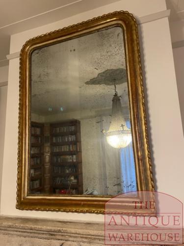 antieke Franse spiegel circa 1850, 102 cm bij 141 cm