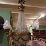 Antike französische Zakkronleuchter mit drei Lampen 1