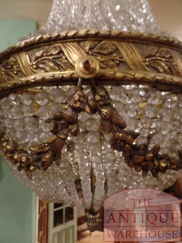 Antike französische Zakkronleuchter mit drei Lampen 3